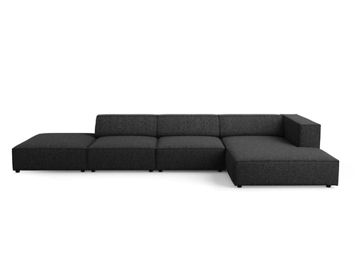 Cosmopolitan Design rechter hoekbank Arendal 5-zits, chenille, zwart - 166x341x70cm