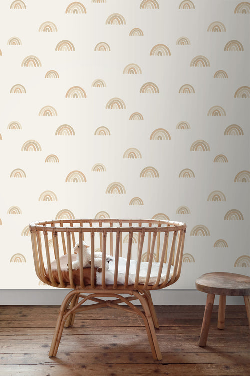 ESTAhome behang regenboogjes beige - 53 cm x 10.05 m - 139685 - vtwonen shop