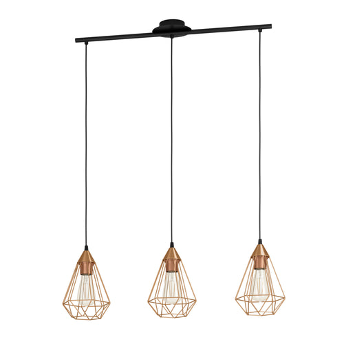 EGLO hanglamp Tarbes - e27 - 79 cm - zwart/koper - vtwonen shop