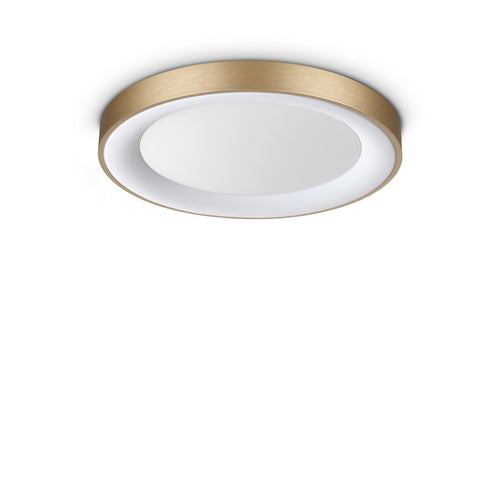 Ideal Lux PLANET 50 cm geïntegreerde LED-plafondlamp, halfverzonken, messing, 2250lm, 3000K