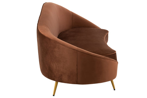J-Line sofa Elisabeth - textiel/metaal - bruin