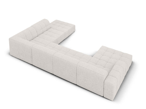 Cosmopolitan Design Panoramische hoekbank rechts Chicago 7-zits, chenille lichtgrijs - 263x375x78cm