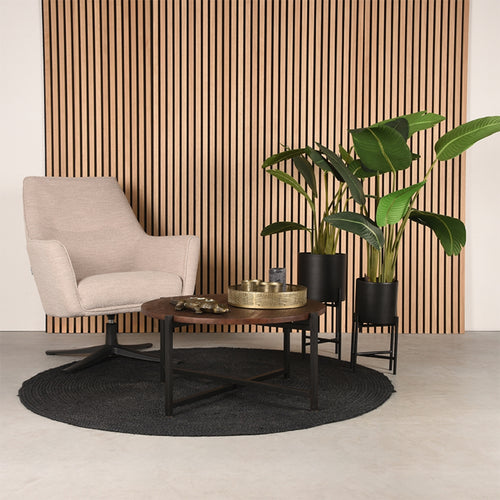 LABEL51 Salontafel Dox - Bruin/Goud - 70x70x35cm