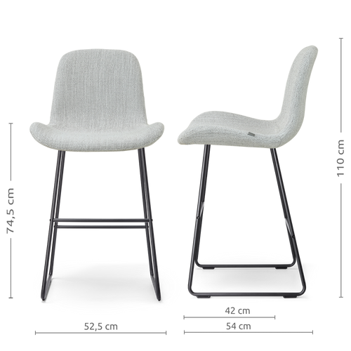 Nolon Nino-Fé barkruk grijs melange - zwart onderstel - 75 cm - vtwonen shop