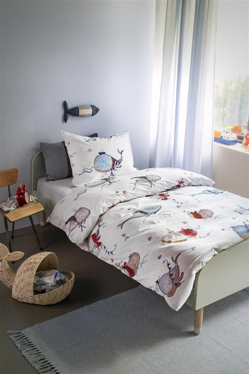 Beddinghouse Kids dekbedovertrek Whaletastic - 140x200 cm - blauw - vtwonen shop