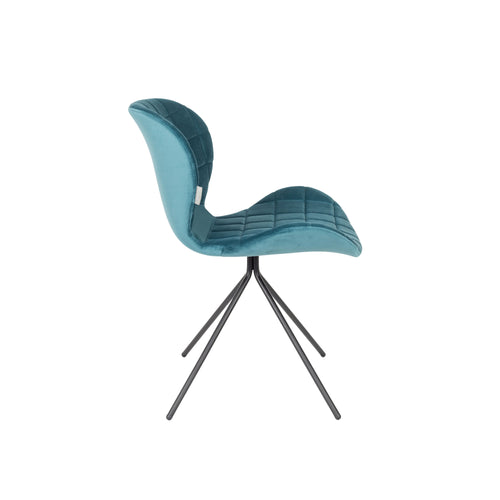 Zuiver OMG Velvet Eetkamerstoelen Blauw - Set van 2 - vtwonen shop