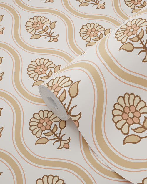 ESTAhome behang vintage bloemen bruin en beige - 50 x 900 cm - 131738