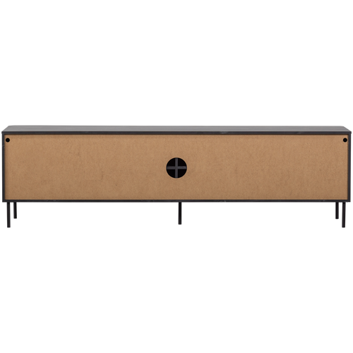 WOOOD tv meubel Gunnar - Grenenhout - Matzwart - 56x200x44