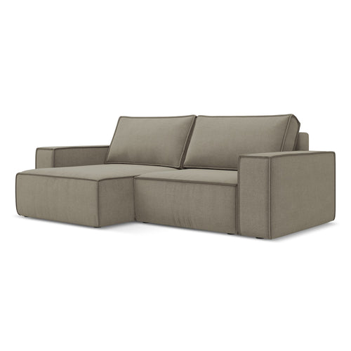 LaMiaSofa hoekbank links Livorno - textuurstof - donkerbeige - 257x148x82