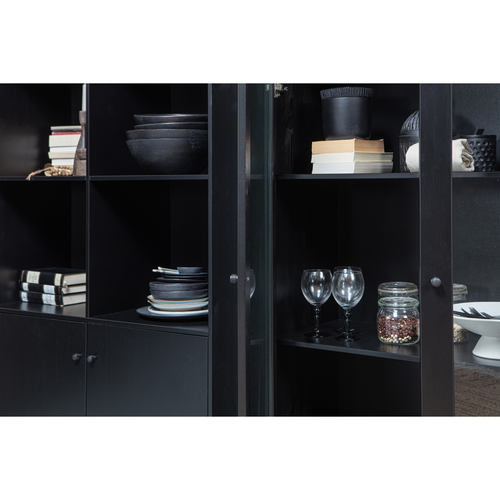 WOOOD vitrinekast Xam - Genen - Zwart - 155x100x40
