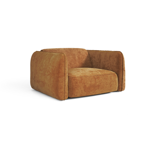 Premium Interiors - Fauteuil LOMI - gewaafd fluweel karamel 118cm