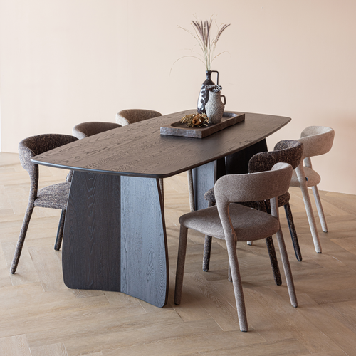 WOOOD eettafel Veere - Massief Eikenhout - Mystic Brown - 200 x 100