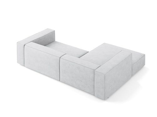 Cosmopolitan Design linker hoekbank Arendal 3-zits, chenille met ribbeleffect, lichtgrijs - 166x224x70cm