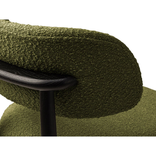 Set van 2 stoelen met gesp Evan boucle donker olijfgroen - 51x49.5x77cm