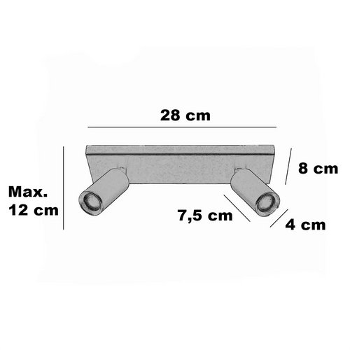 Freelight spot Scolo - 2 lichts - 28  x 12   cm - brons goud