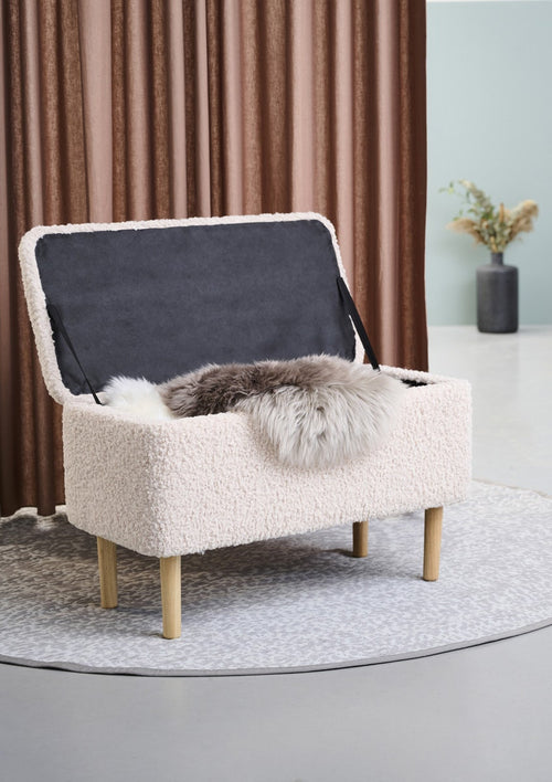 Lisomme Sem Teddy Bankje met Opbergruimte - Grijs - vtwonen shop