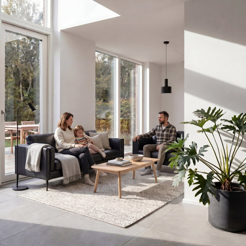 Furnhouse 3-zitsbank Valencia - Zwart - Leer - 88x220x83