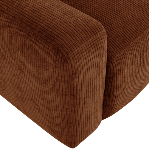 WOOOD 2-zits bank arm links Mojo Base - Rib - Roestbruin - 74x185x97