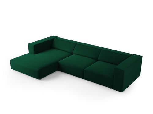Cosmopolitan Design linker hoekbank Arendal 4-zits, flueel, flessengroen - 166x284x70cm