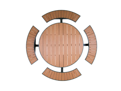 MaximaVida ronde aluminium picknicktafel Bermuda Ø 250 cm olijfgroen - vtwonen shop