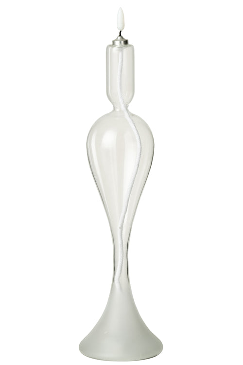 J-Line kaars - glas - transparant - large - LED lichtjes - vtwonen shop