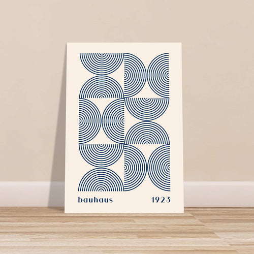 Artfulprints Poster met Lijst Bauhaus - Twisted arches 1923   - 50x70 cm - Blauw