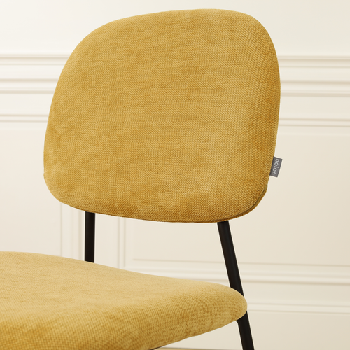 Nolon Jasmijn Eetkamerstoel Warm Oker - Zwart - vtwonen shop