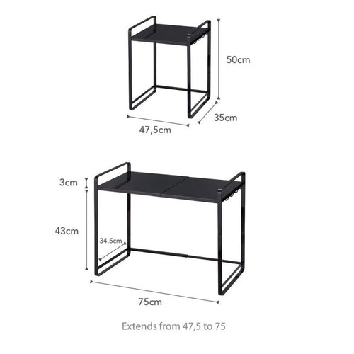 Yamazaki Aanrecht Organiser Uitschuifbaar - Tower - Zwart - vtwonen shop