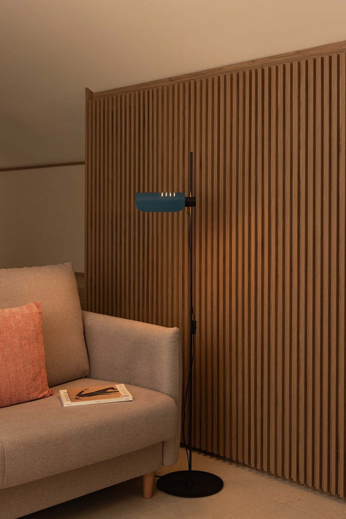 Faro Martinica Taak vloerlamp zwart, blauw 1x E27