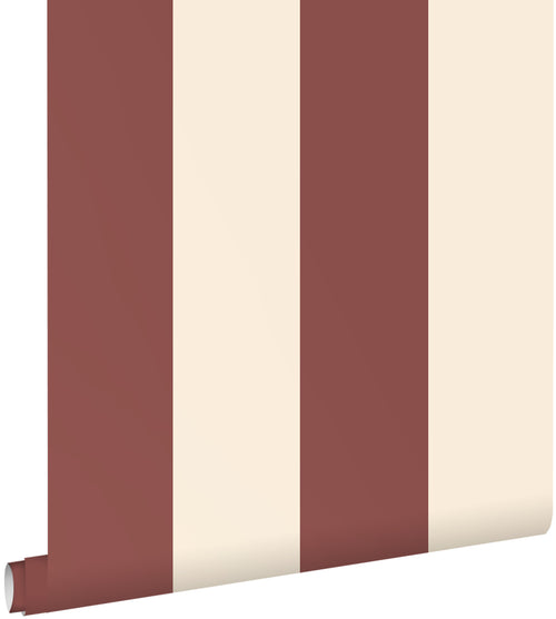 ESTAhome behang strepen bordeaux rood en wit - 50 x 900 cm - 131970