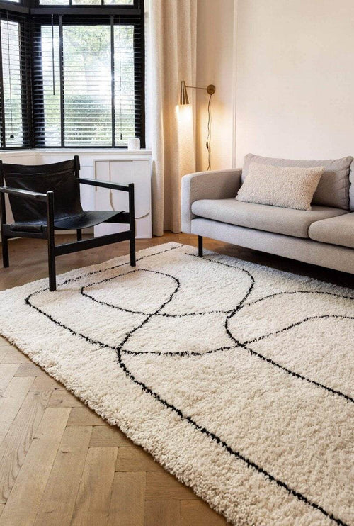 Interieur05 Hoogpolig Vloerkeed Lines wit - 200 x 290 cm - vtwonen shop