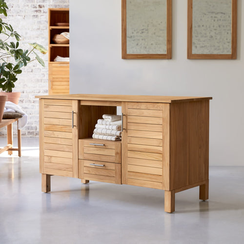 Tikamoon Opbergmeubel in massief teak 125 cm - Naturel