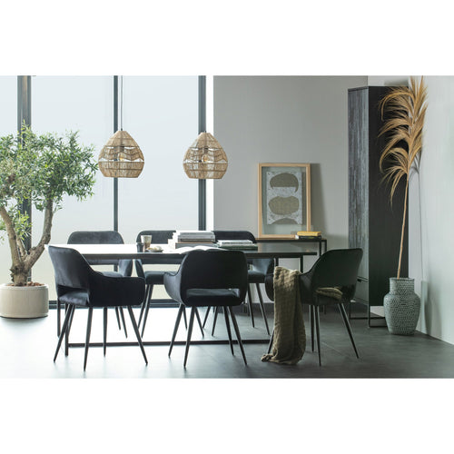 WOOOD eetkamerstoelen Jelle - Velvet - Zwart - Set van 6 - vtwonen shop