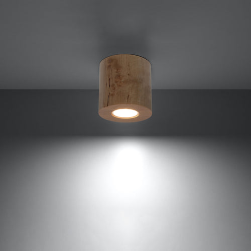 Sollux Lighting Plafondlamp ORBIS naturel hout - 10x10x10cm