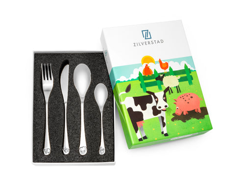 Zilverstad - Kindercouvert Boerderijdieren - 4 delig - RVS - vtwonen shop
