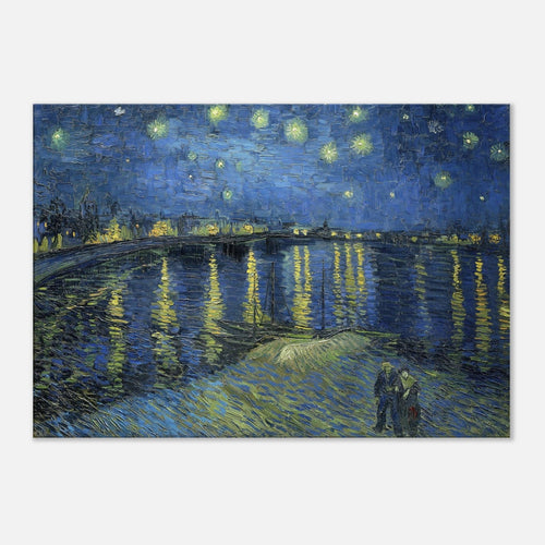 Artfulprints Canvas Vincent van Gogh - Starry night over the Rhône canvas - 120x80 cm - Blauw