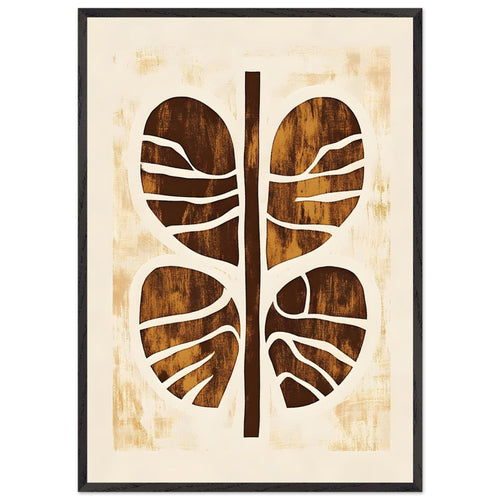 Artfulprints Poster met Lijst Boho – Rooted form   - 70x100 cm - Terracotta