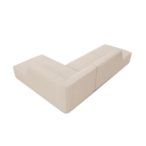 Cosmopolitan Design - Modulaire hoekbank rechts Siena 4-zits, structurele stof beige - 180x273x69cm