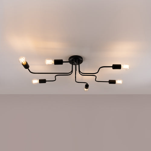 Sollux Lighting Kroonluchter VECTOR 6 zwart - 80x64x15,5cm