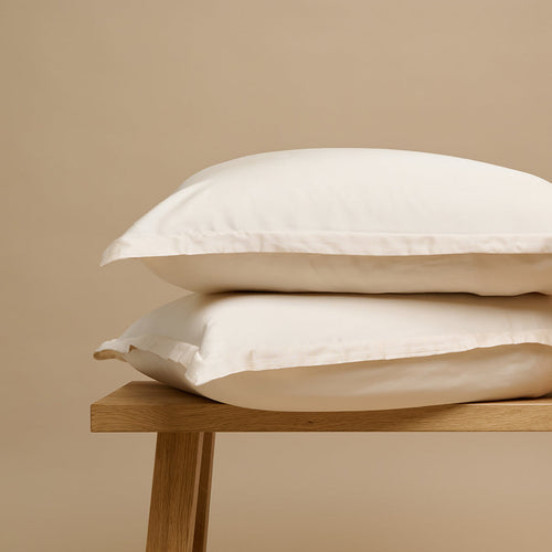 Coco & Cici - TENCEL Sateen Kussensloop Wit Zand - 1 kussensloop 60x70