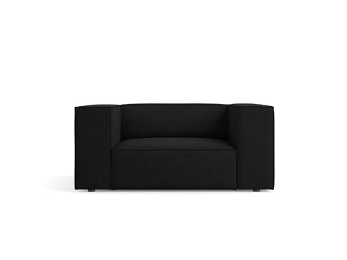 Cosmopolitan Design Fauteuil Arendal chenille met ribbeleffect, zwart - 102x124x70cm