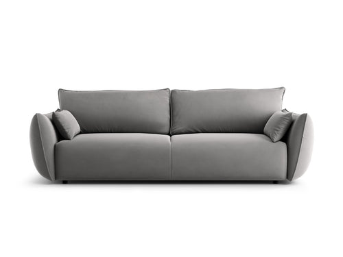 Cosmopolitan Design Slaapbank met opbergdoos Matera 3-zits, flueel grijs - 108x240x86cm