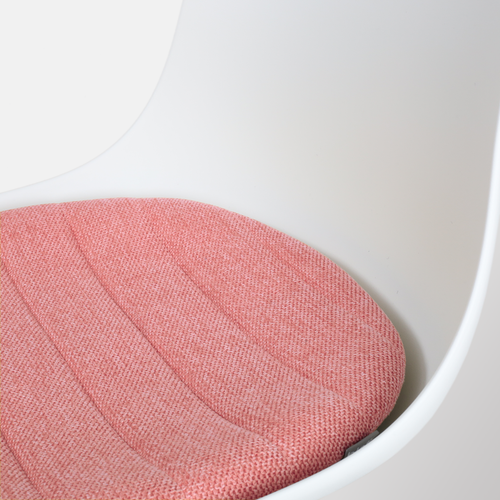 Nolon Nora-Liv Eetkamerstoel Wit - Terracotta Kussen - Witte Poten - vtwonen shop