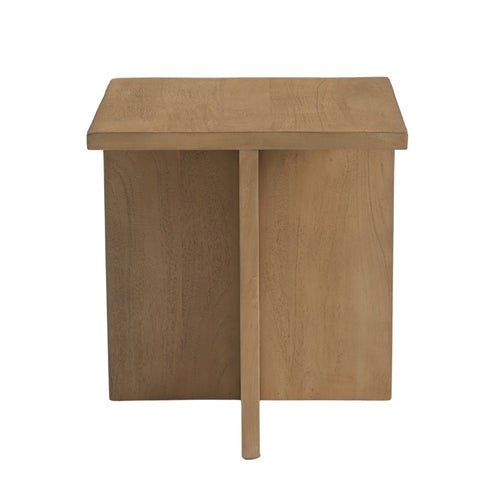 Giga Meubel Bijzettafel Onni Vierkant - Naturel Hout - 42x42x45cm