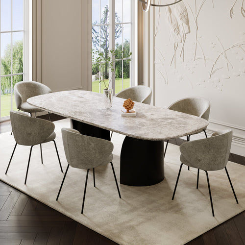 Sia Home - Set van 2 stoelen LUNA - getextureerd fluweel mol 53.5cm