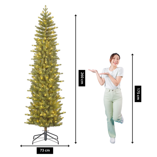 Black Box Trees Harma Kunst Kerstboom met Verlichting - Kunstkerstboom H260 x Ø73 cm - met Timer en Dimmer - Groen