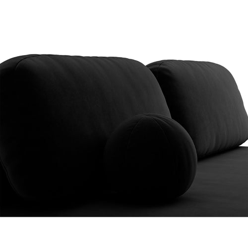 Cosmopolitan Design - Slaapbank met opbergdoos Sophia 3-zits, flueel zwart - 110x202x89cm