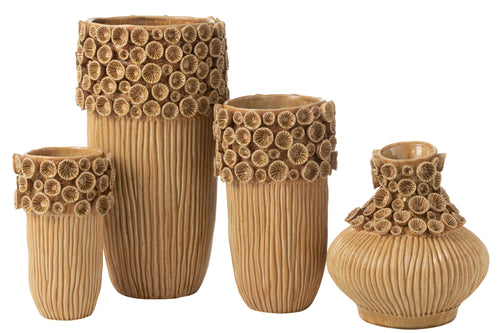 J-Line vaas Koraal Hoog - keramiek - geel - large - 56.5 cm hoog - vtwonen shop