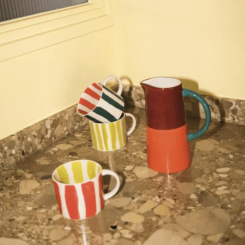 Urban Nature Culture LINDA. x UNC mok Tazza - with printed stripes inside & outside C -  Ø 14.5 * 10.5 * 8.5 CM