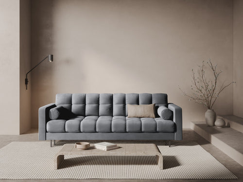 Cosmopolitan Design Slaapbank met opbergdoos Bali 3-zits, flueel grijs - 84x222x105cm